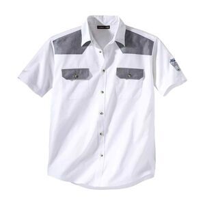 Atlas For Men Mens Contrast Short-Sleeved Shirt / White